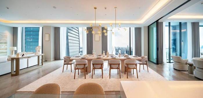 One Bangkok · Residence Penthouse, 44th Floor: Dining for ten, living and family room
