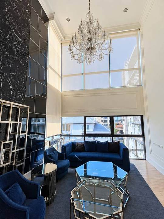 Thong Lo 23 · 5-Storey Residence: Double-height lounge with chandelier