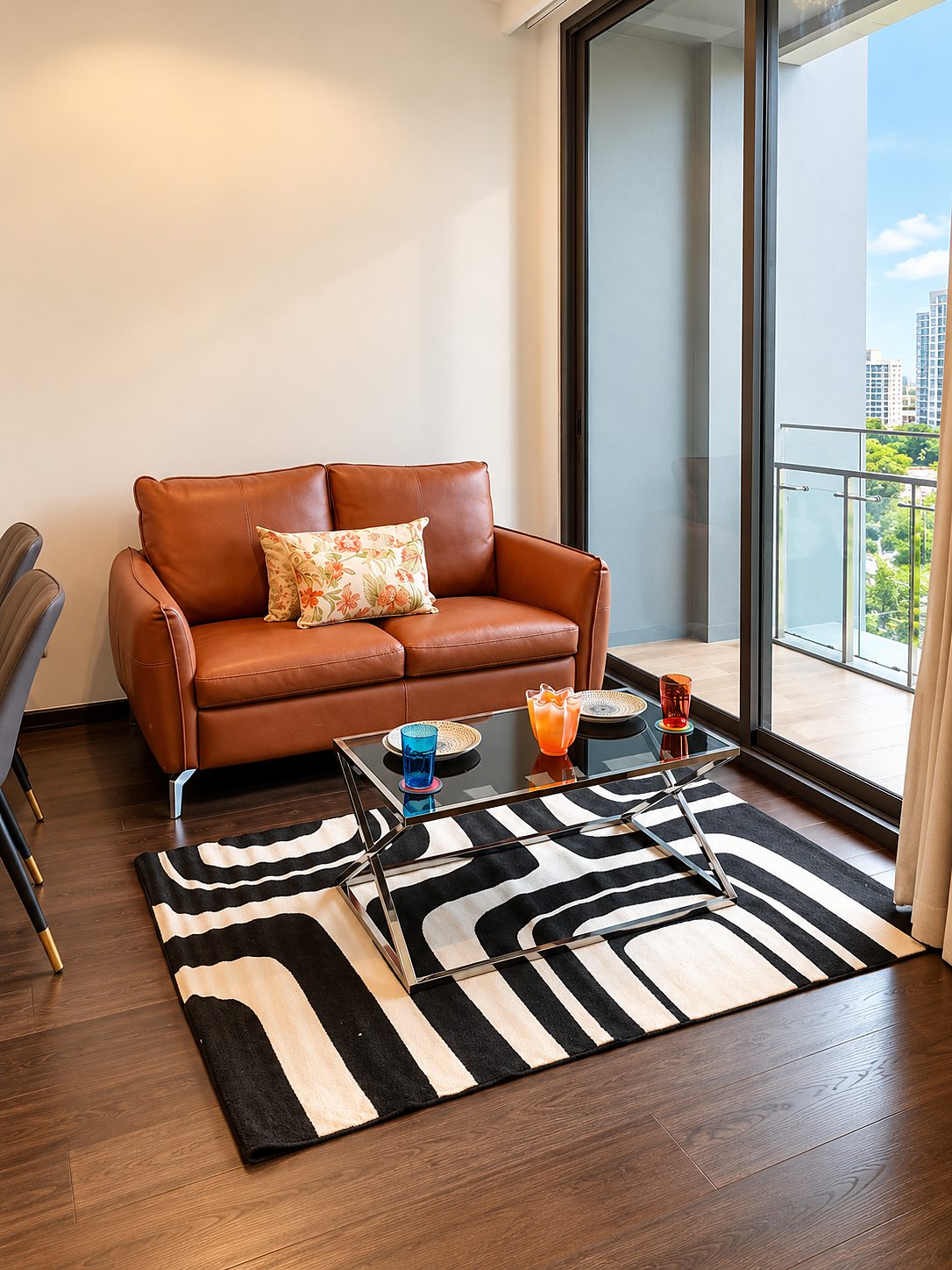 LAVIQ Sukhumvit 57: Living area and balcony