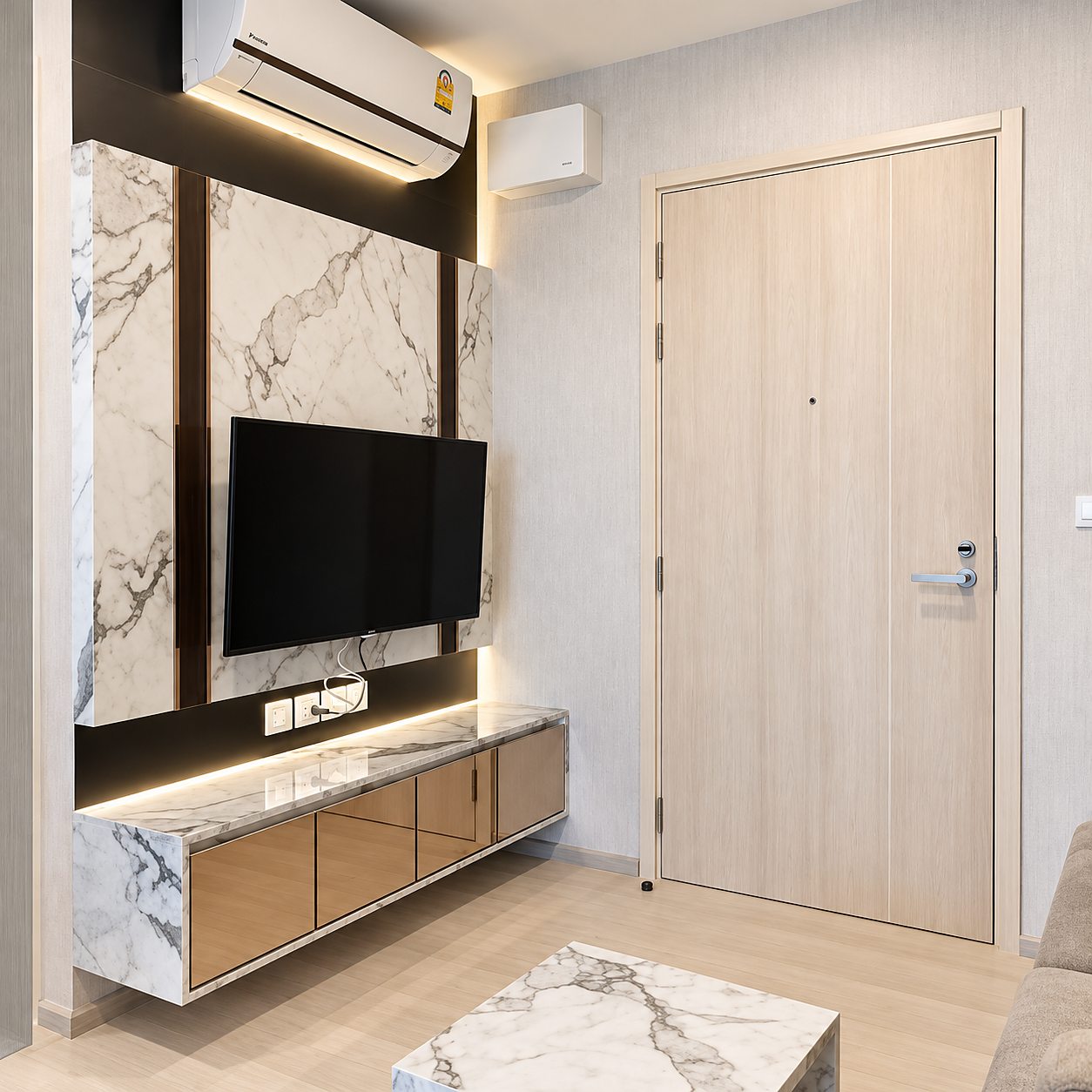 Life Asoke: Living room TV wall [show unit]