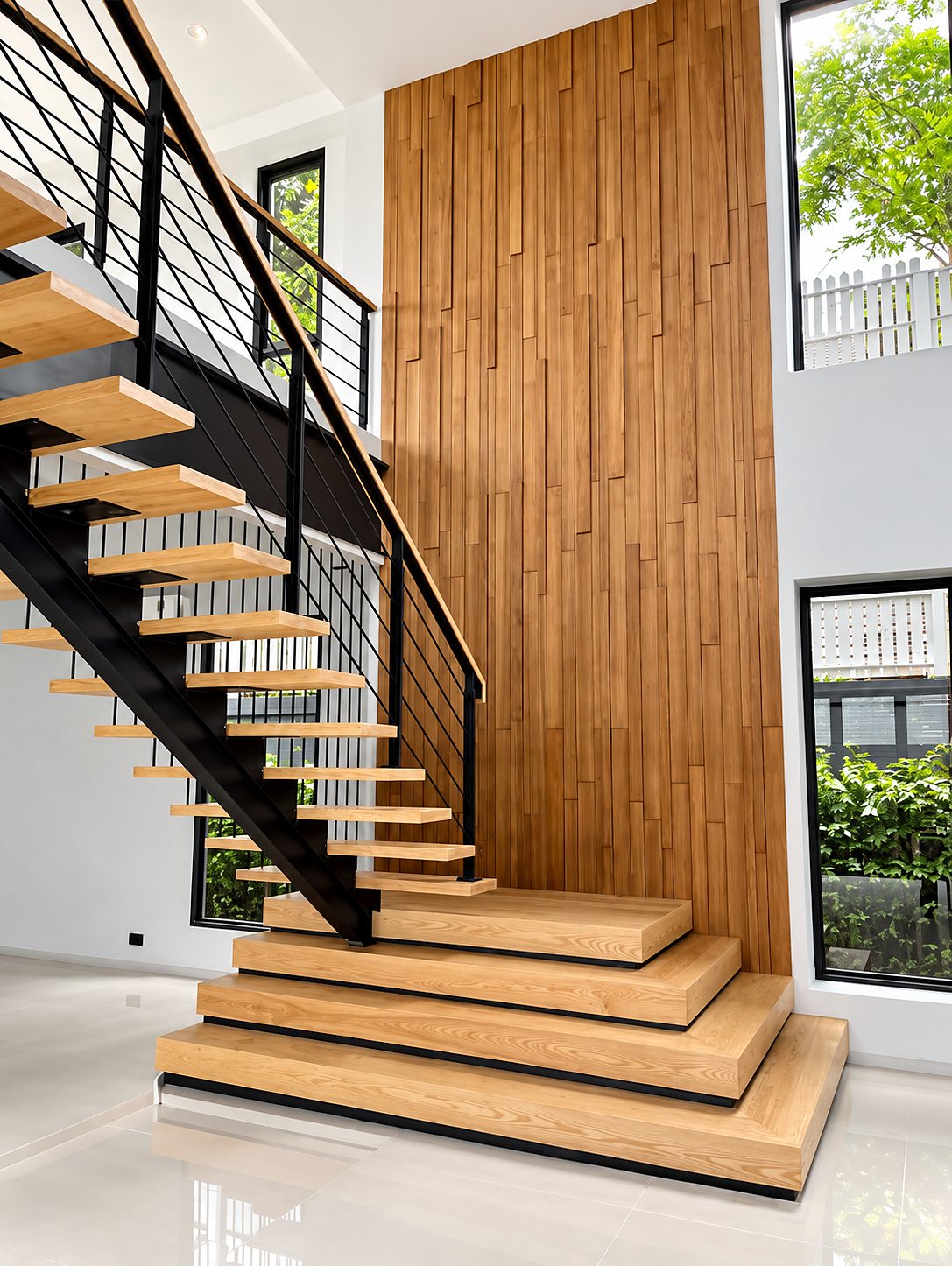 Modern Pool Villa Sukhumvit 71: Floating staircase