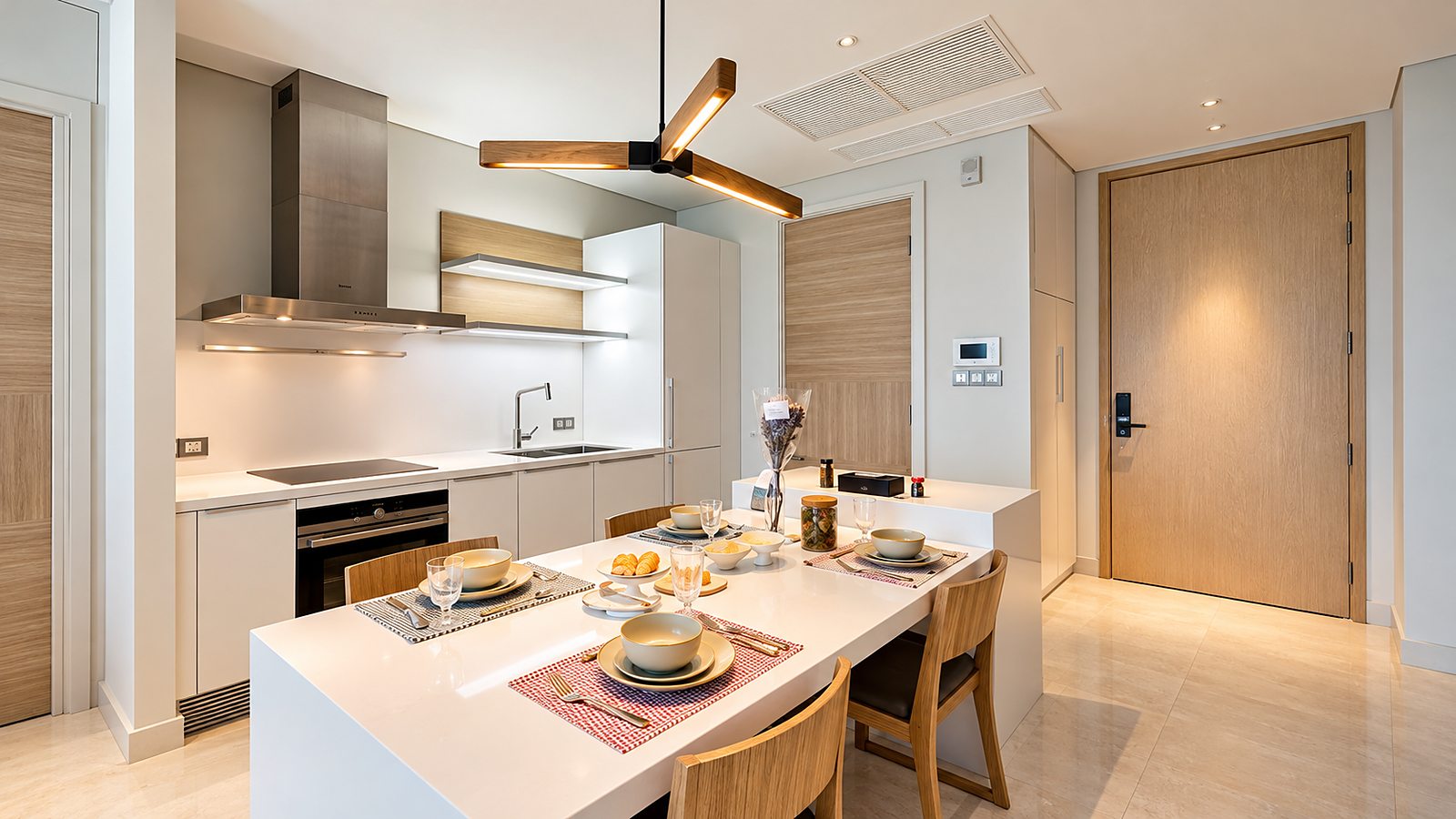 Sindhorn Residence: Kitchen and dining area