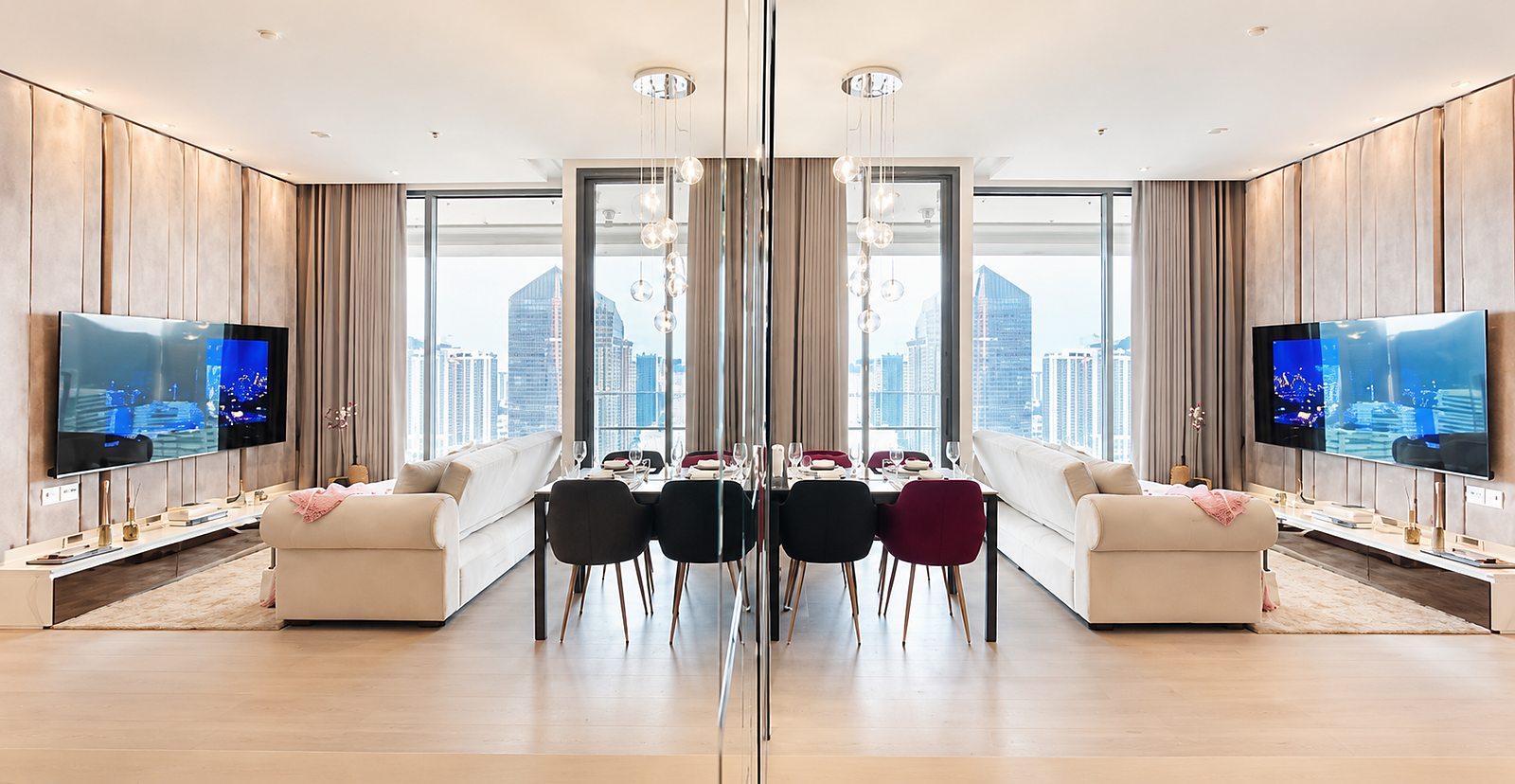 The Esse Asoke: Living and dining area